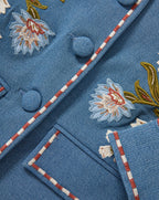 Veronica Beard Vikaria Embroidered Jacket - Sea Glare