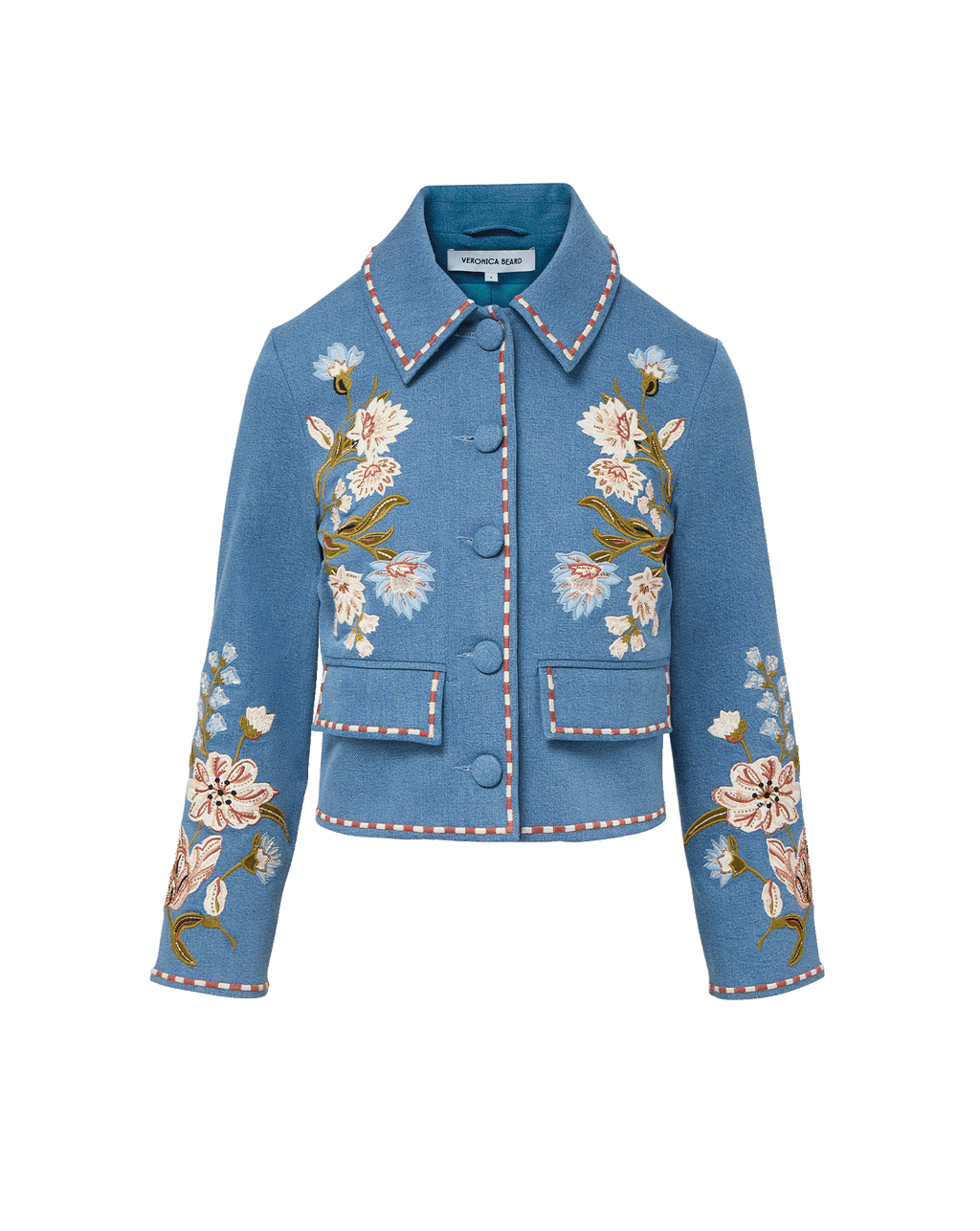 Veronica Beard Vikaria Embroidered Jacket - Sea Glare