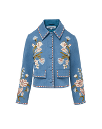 Veronica Beard Vikaria Embroidered Jacket - Sea Glare