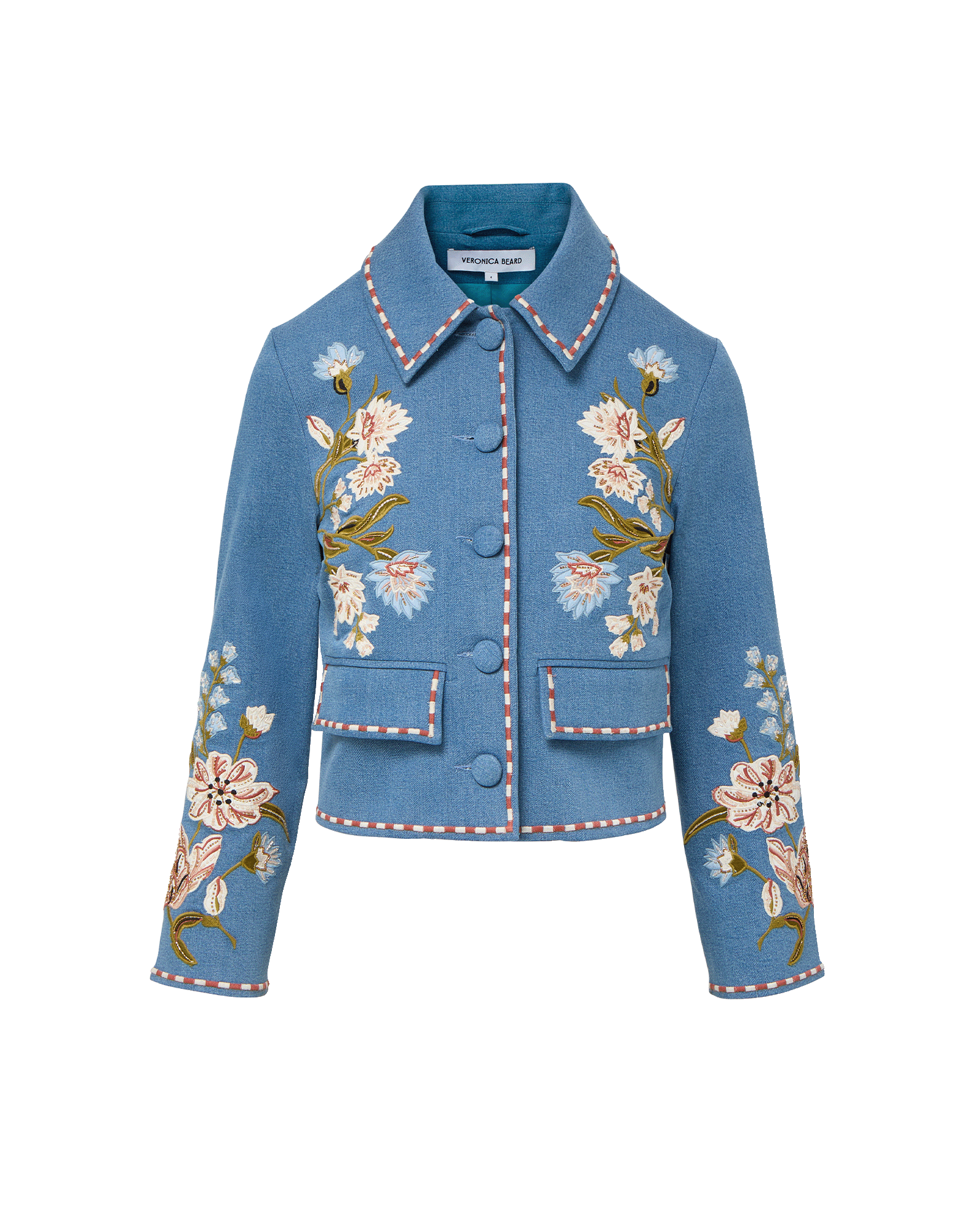 Veronica Beard Vikaria Embroidered Jacket - Sea Glare