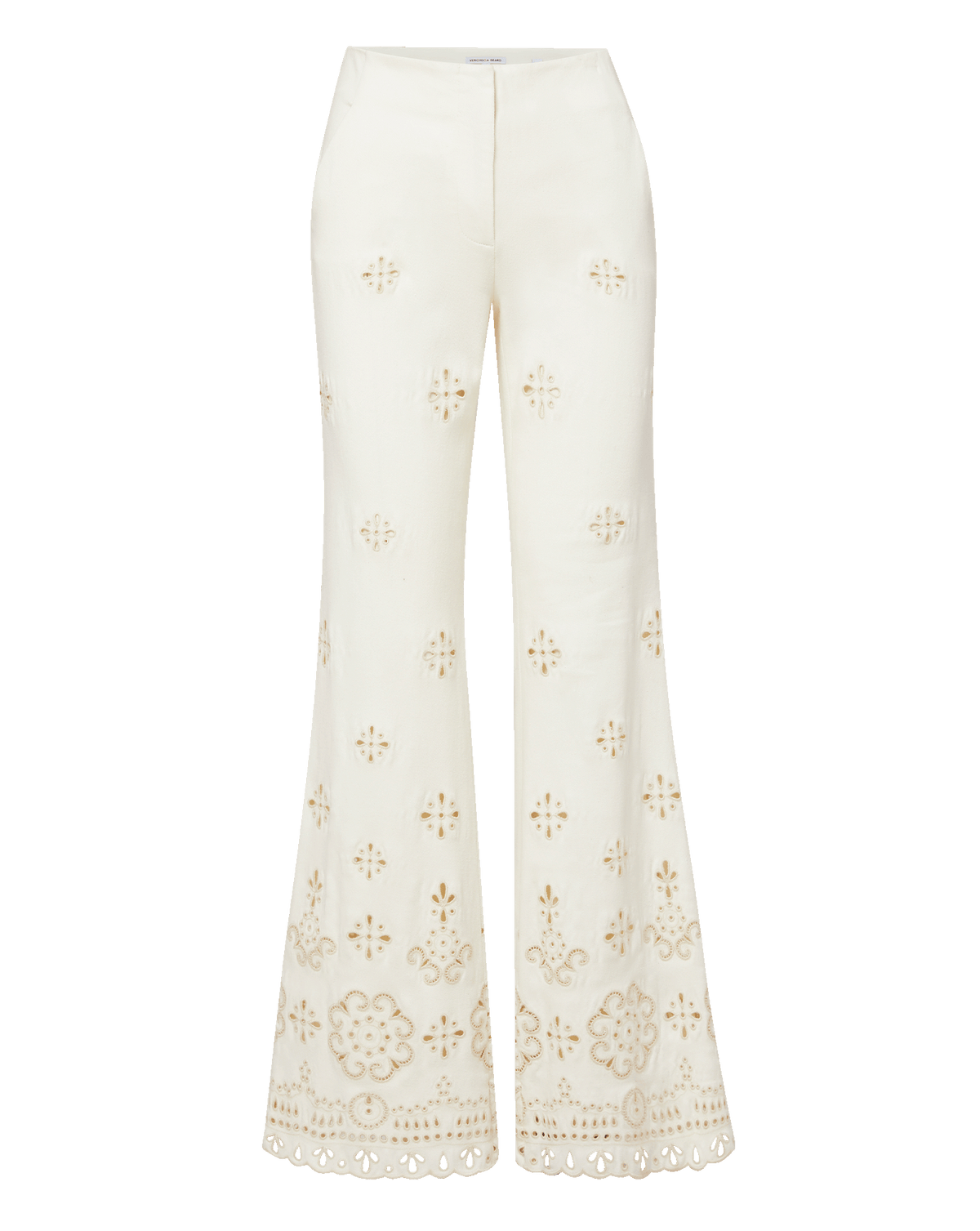 Komi High-Rise Eyelet Pant in Dove | Veronica Beard