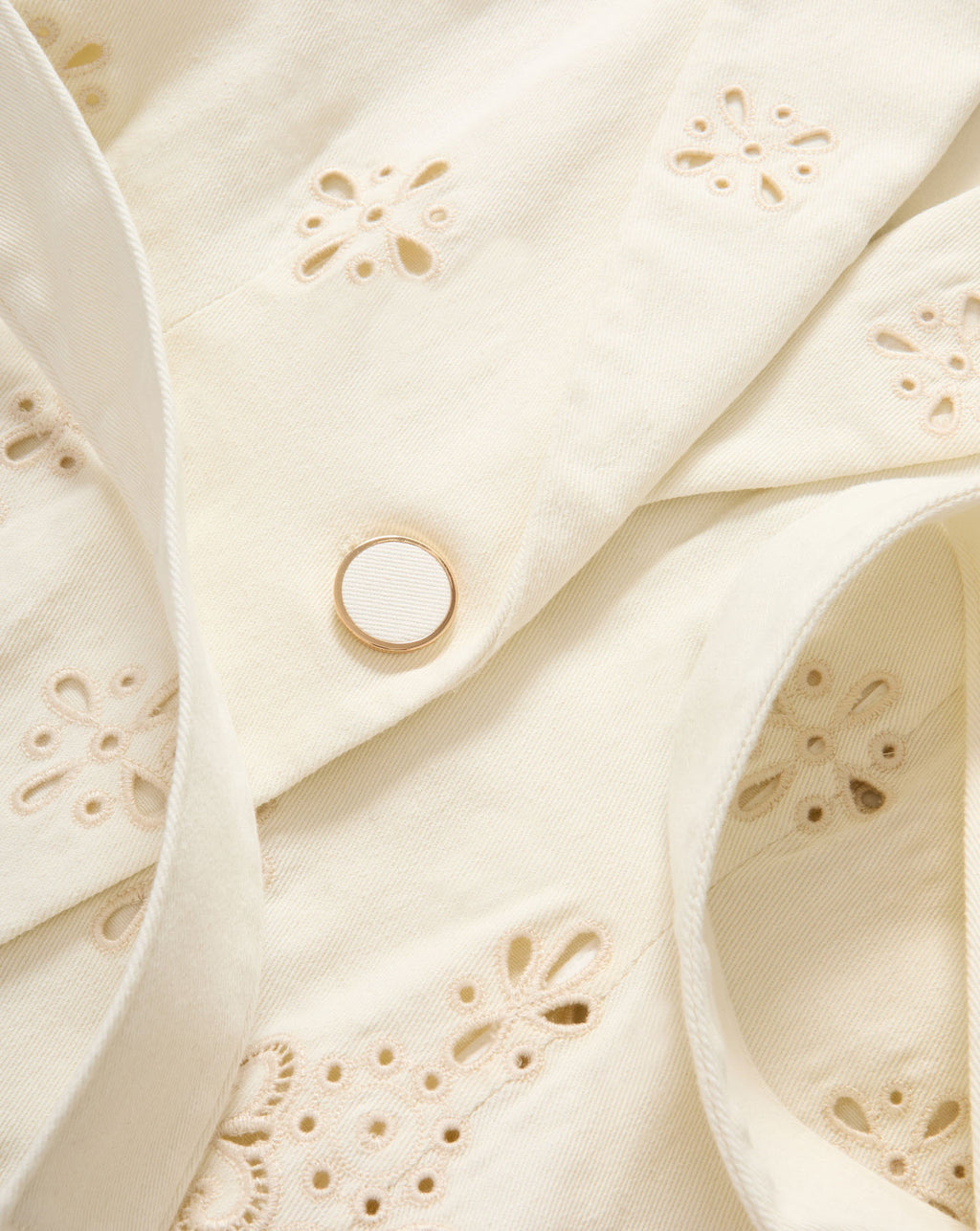 Veronica Beard Townes Eyelet Vest - Dove White