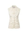 Veronica Beard Townes Eyelet Vest - Dove White