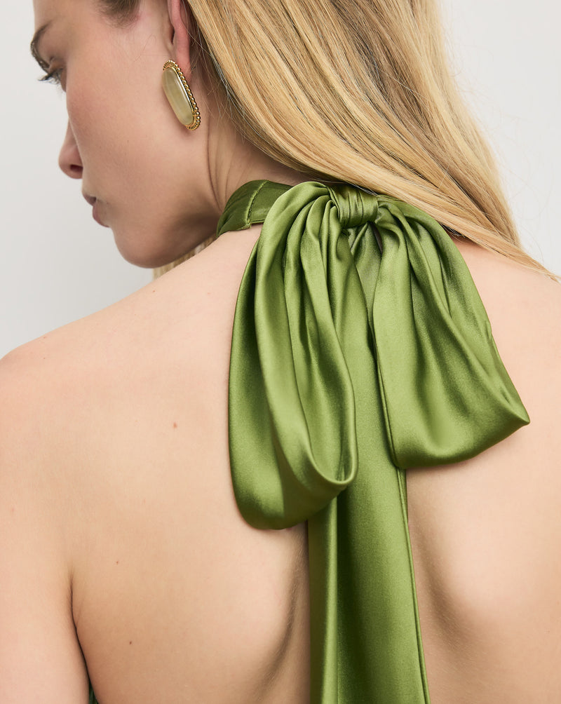 Veronica Beard Izaren Halter Maxi Dress - Cactus