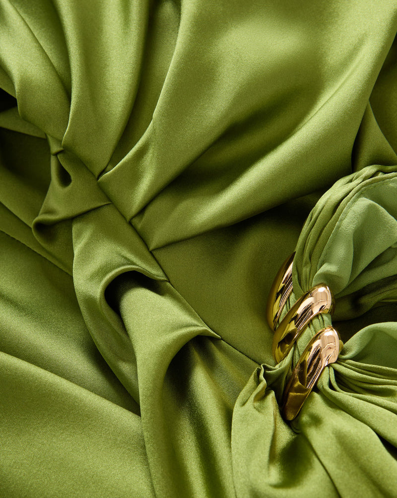 Veronica Beard Izaren Halter Maxi Dress - Cactus