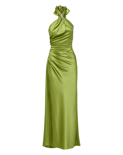 Veronica Beard Izaren Halter Maxi Dress - Cactus