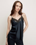 Veronica Beard Johanan Lace-Trim Camisole - Navy