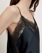 Veronica Beard Johanan Lace-Trim Camisole - Navy