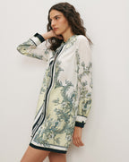 Veronica Beard Carstowe Scarf-Print Mini Dress - Light Pistachio Multi