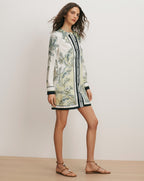 Veronica Beard Carstowe Scarf-Print Mini Dress - Light Pistachio Multi