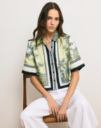 Veronica Beard Spruce Button-Down Shirt - Light Pistachio Multi