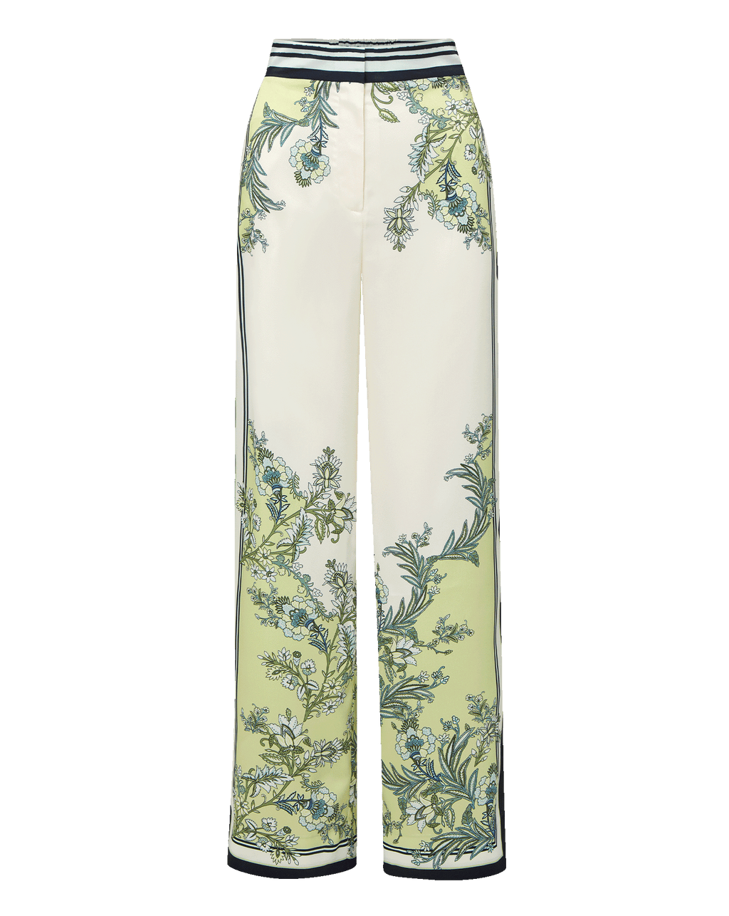 Veronica Beard Grigore Wide-Leg Pant - Light Pistachio Multi