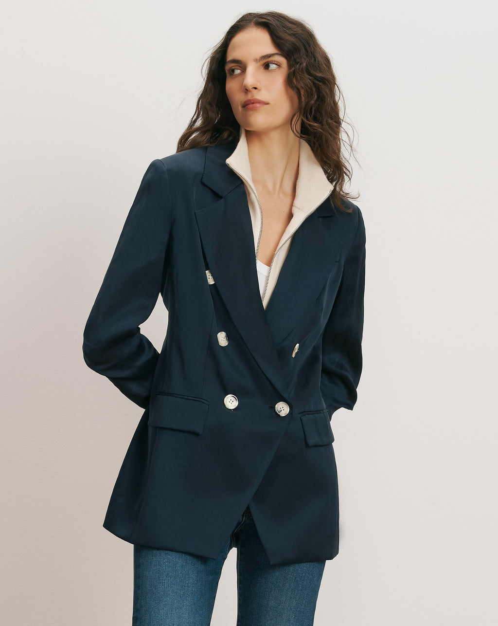 Veronica Beard Chesterfield Dickey Jacket - Navy