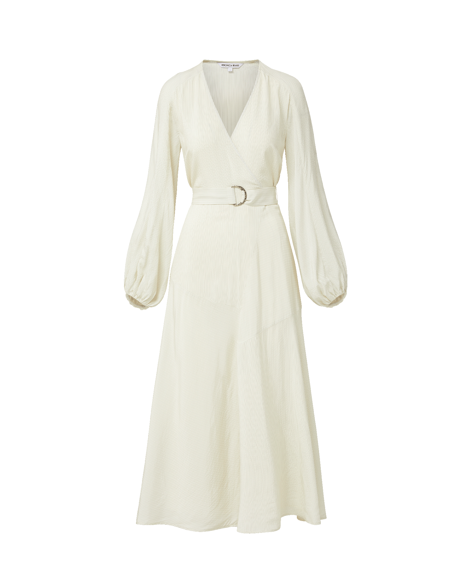 Seneca Bishop-Sleeve Midi Dress in Dove White | Veronica Beard Seneca Bishop-Sleeve Midi Dress in Dove White | Veronica Beard