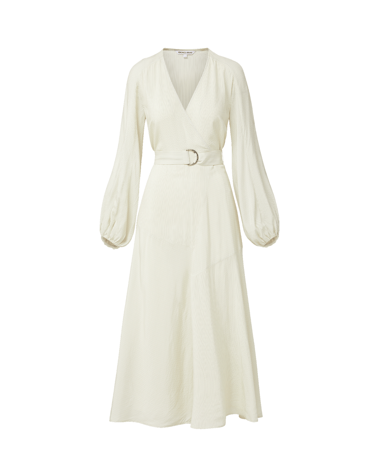 Seneca Bishop-Sleeve Midi Dress in Dove White | Veronica Beard