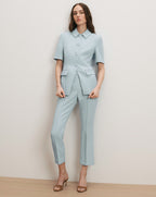 Veronica Beard Dell Slim-Leg Pant - Blue Stream