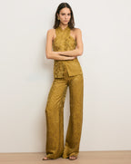 Veronica Beard Ronin Wide-Leg Pant - Gold Ochre