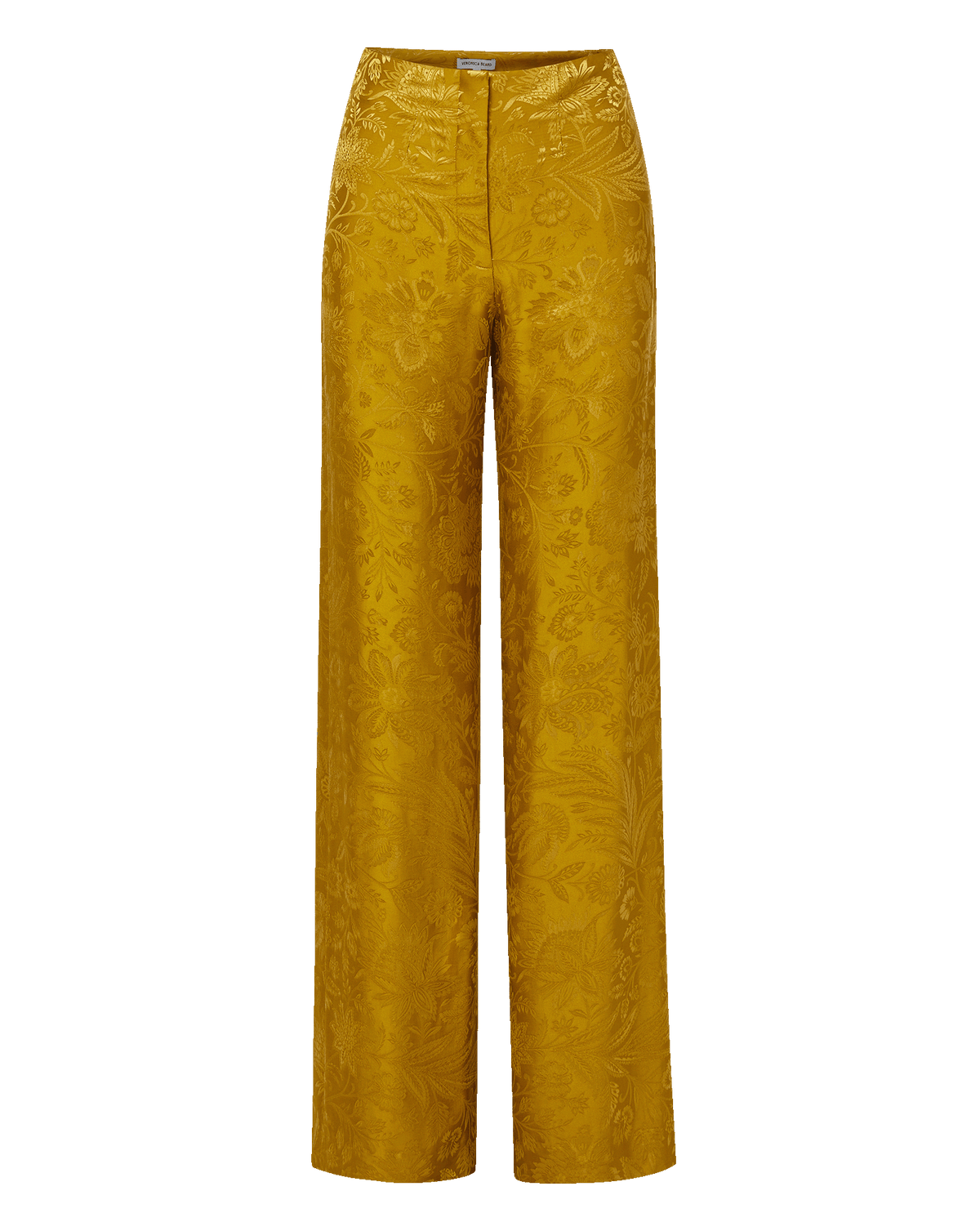 Ronin Wide-Leg Jacquard Pant in Gold Ochre | Veronica Beard