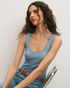 Veronica Beard Birke Merino Wool Tank Top - Blue Jay