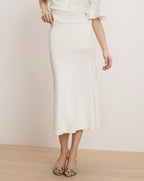 Veronica Beard Cazian Knit Midi Skirt - Off-White