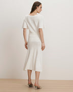 Veronica Beard Cazian Knit Midi Skirt - Off-White