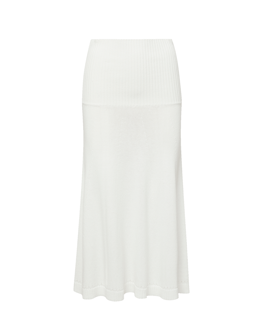 Veronica Beard Cazian Knit Midi Skirt Off-White