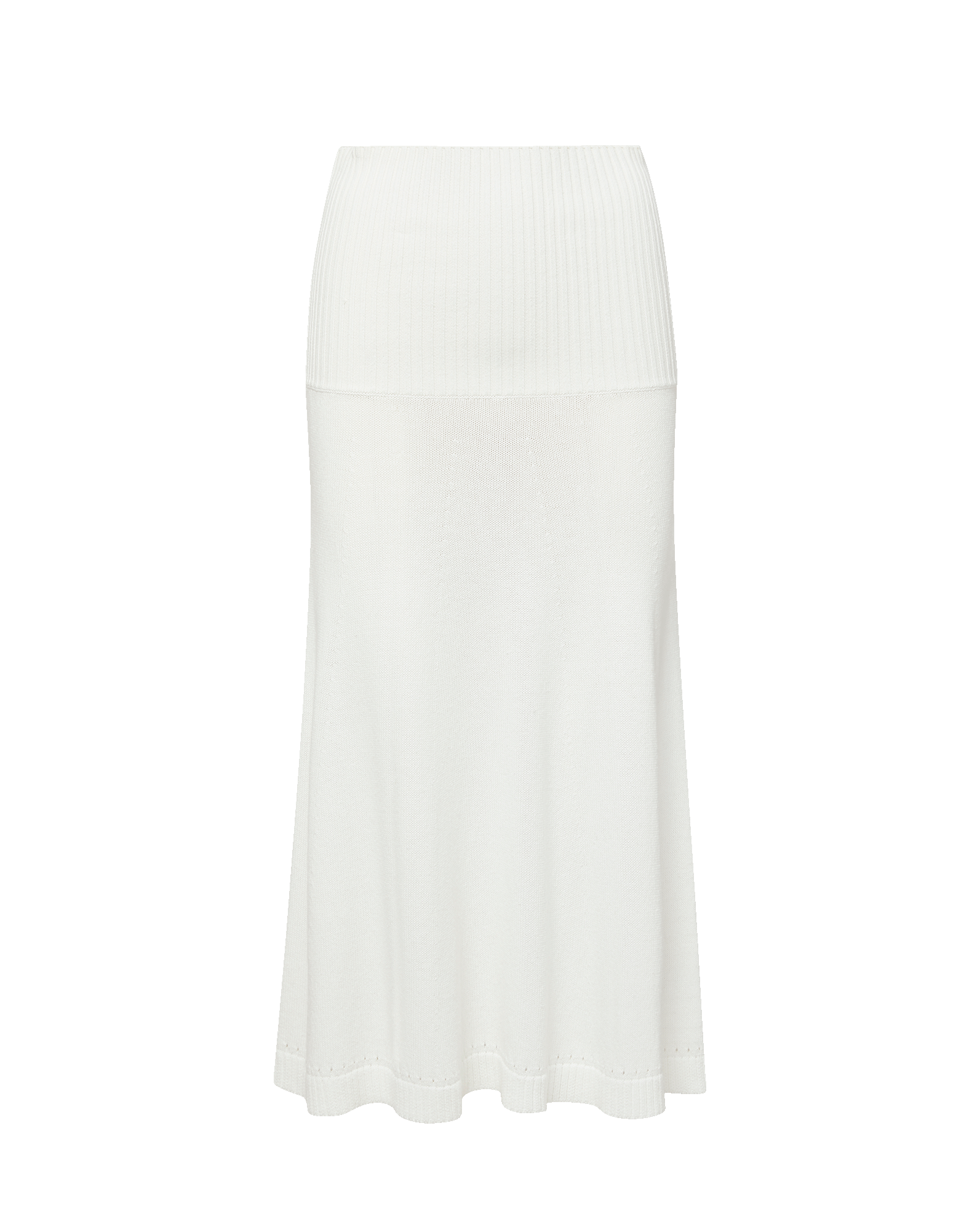 Cazian Knit Midi Skirt in Off-White | Veronica Beard