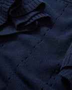 Veronica Beard Rhennan Pointelle Knit Top - Navy
