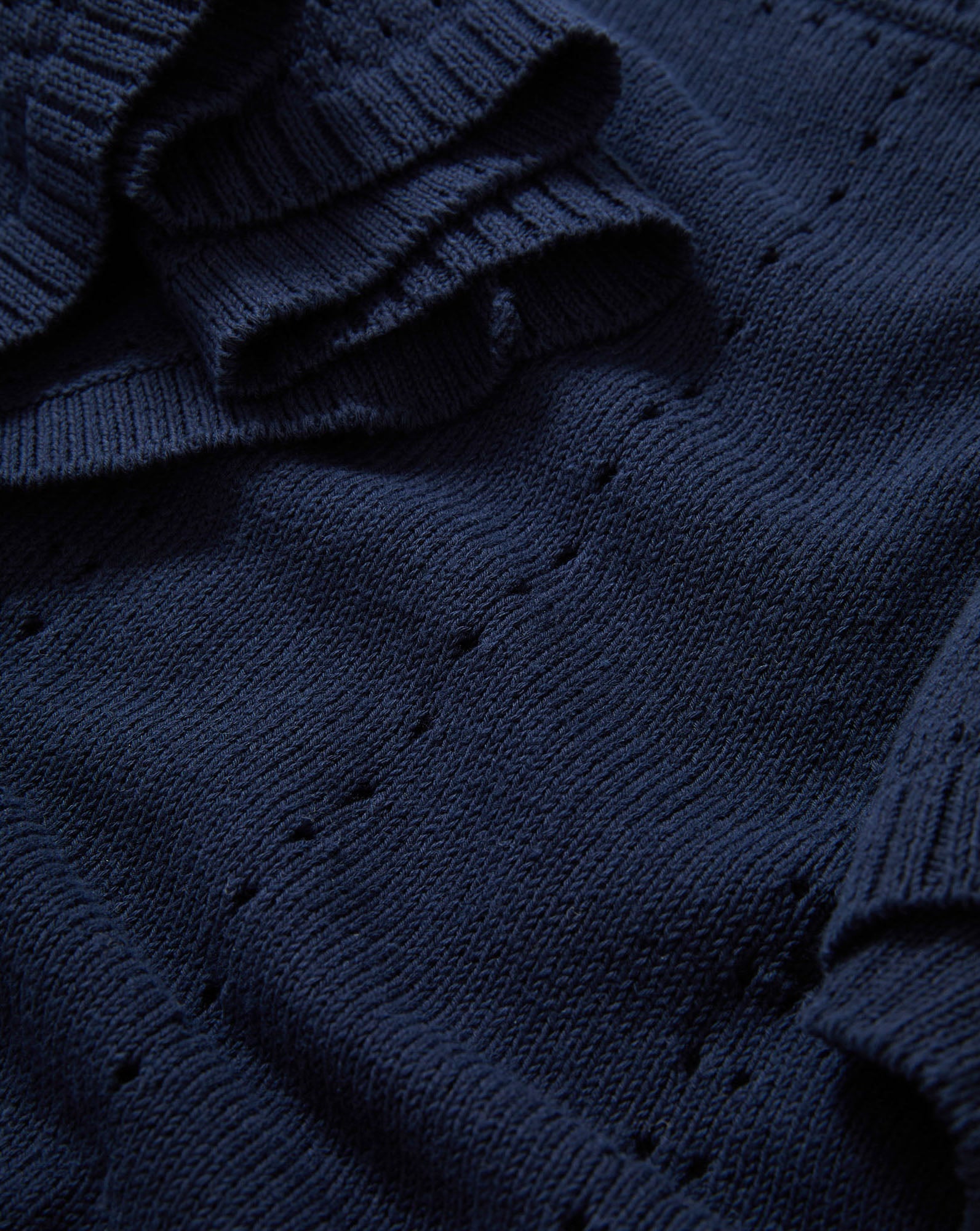 Veronica Beard Rhennan Pointelle Knit Top - Navy