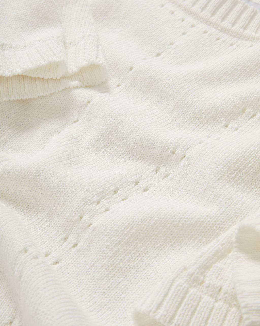 Veronica Beard Rhennan Pointelle Knit Top - Off-White