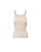 Veronica Beard Sandra Knit Tank Top - Off-White/Stone Khaki