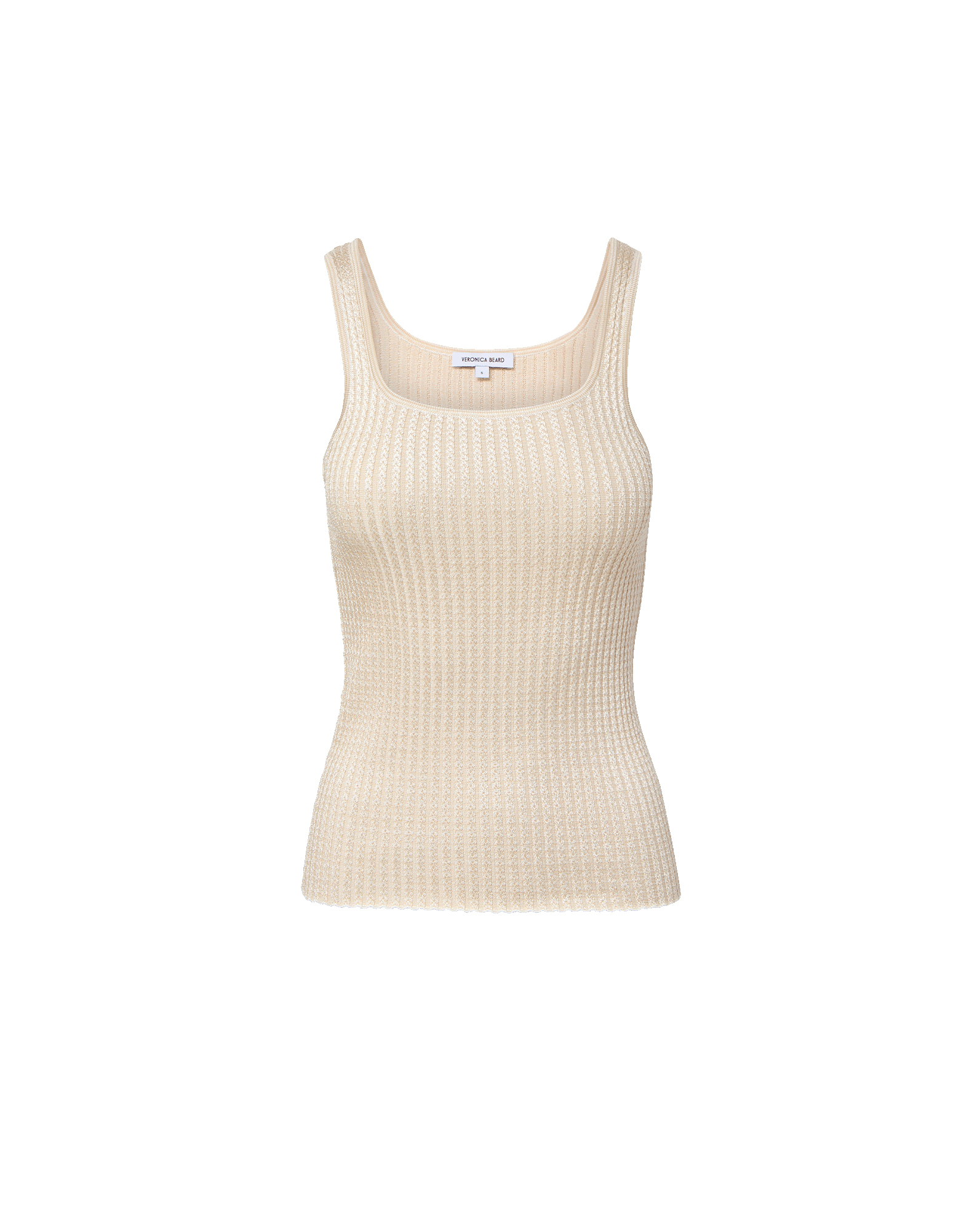 Veronica Beard Sandra Knit Tank Top - Off-White/Stone Khaki