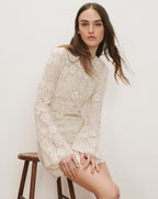 Veronica Beard Teresia Lace Mini Dress - Dove White