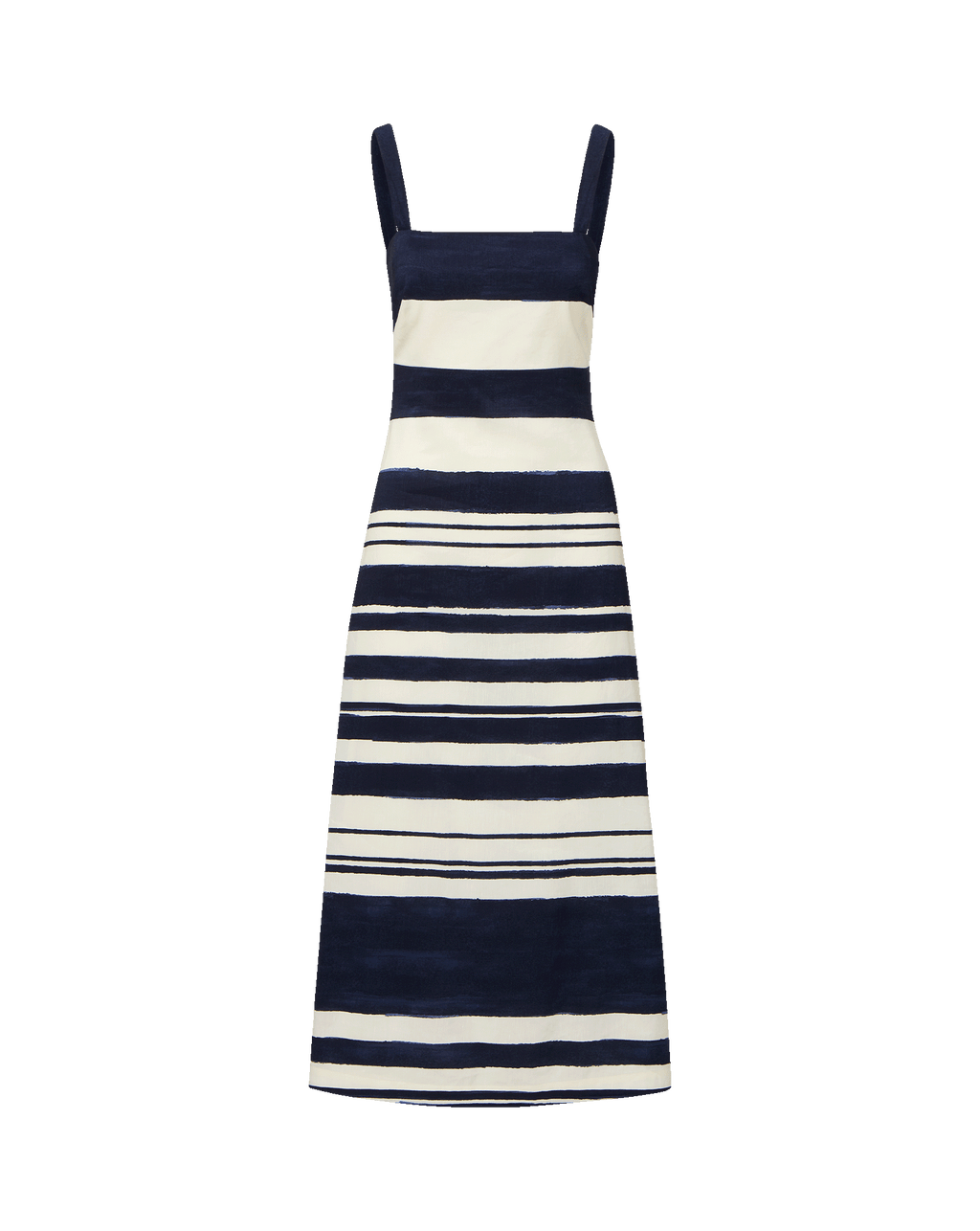 Ella Striped Midi Dress in Navy & Dove Stripes | Veronica Beard