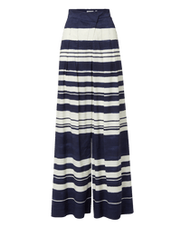 Veronica Beard Heron Crossover Waistband Pant - Navy/Dove White