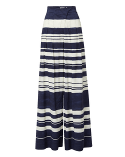 Veronica Beard Heron Crossover Waistband Pant - Navy/Dove White