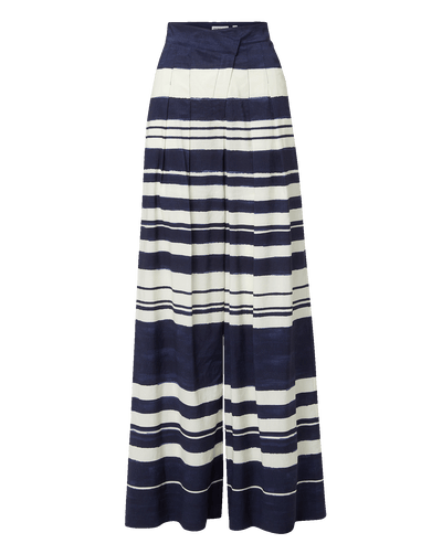 Veronica Beard Heron Crossover Waistband Pant - Navy/Dove White