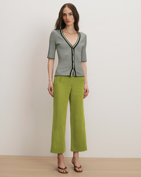 Dova Wide-Leg Linen Pant in Cactus | Veronica Beard display picture 1