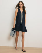 Veronica Beard Treena Linen Mini Dress - Navy