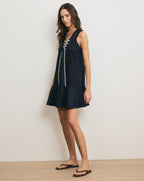 Veronica Beard Treena Linen Mini Dress - Navy