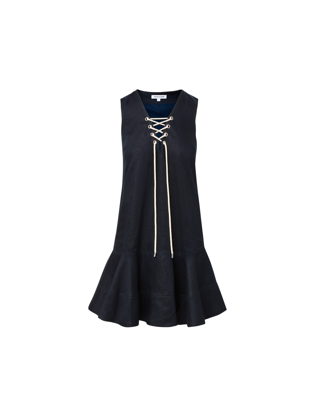 Veronica Beard Treena Linen Mini Dress - Navy
