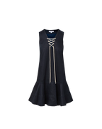 Veronica Beard Treena Linen Mini Dress - Navy