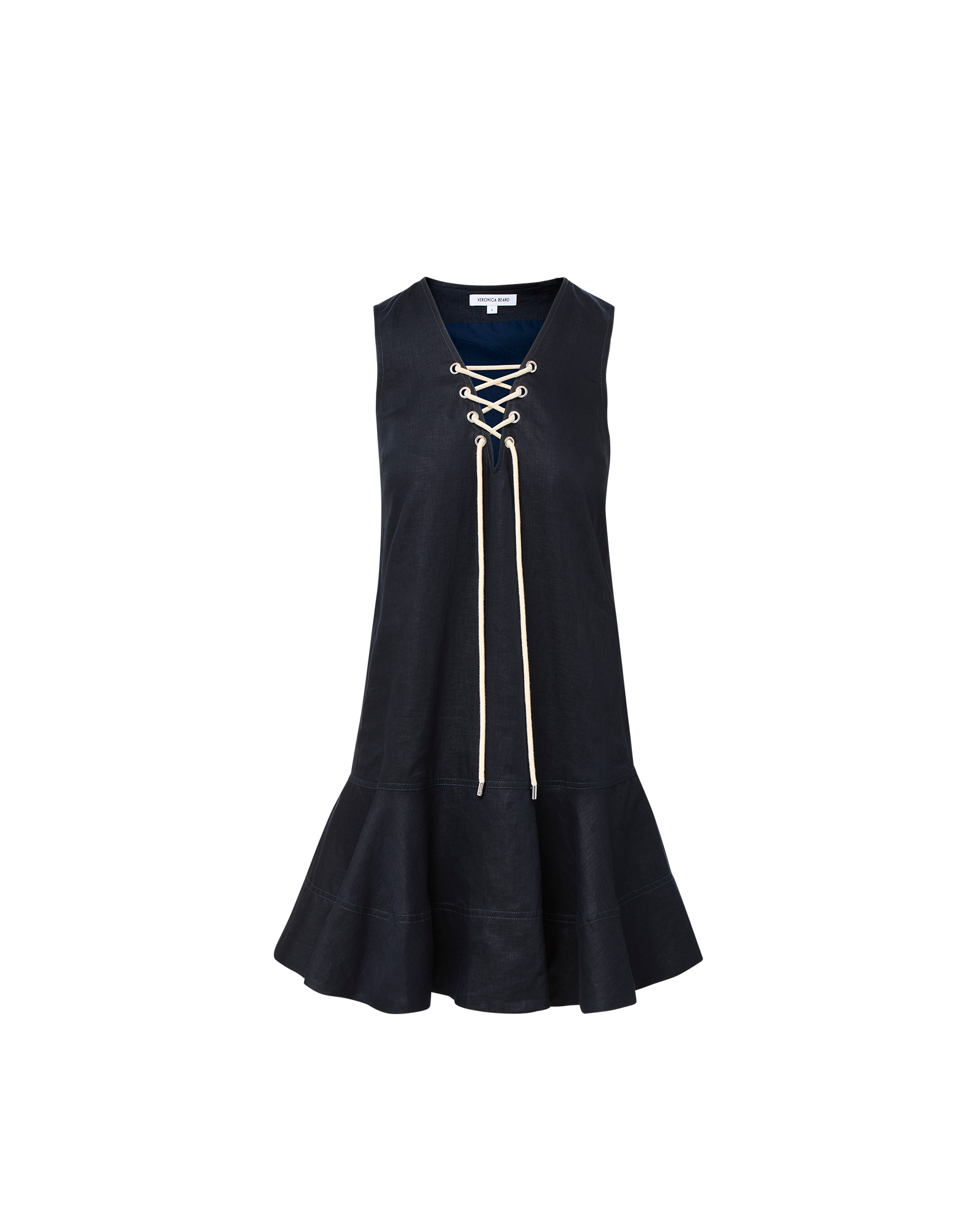Veronica Beard Treena Linen Mini Dress - Navy