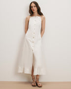 Veronica Beard Georges Linen Midi Dress - White