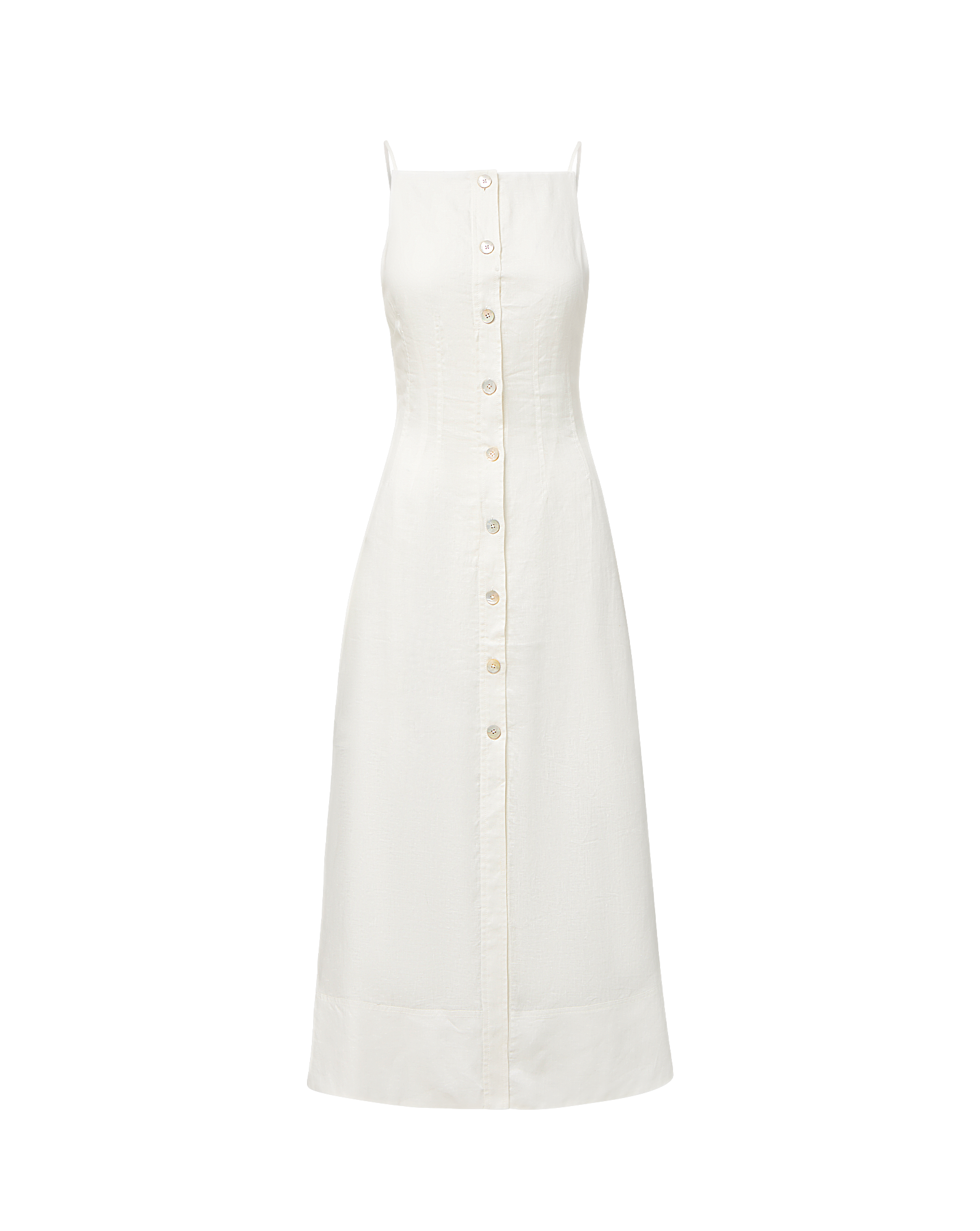 Georges Linen Midi DressWhite / 00