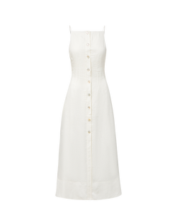 Veronica Beard Georges Linen Midi Dress - White
