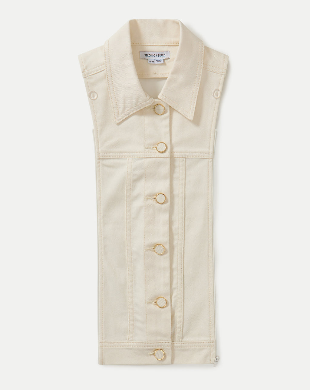 Veronica Beard Slate Cotton Twill Dickey - Dove White