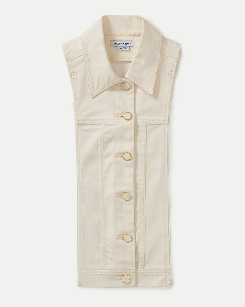 Veronica Beard Slate Cotton Twill Dickey - Dove White