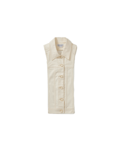 Veronica Beard Slate Cotton Twill Dickey Dove White