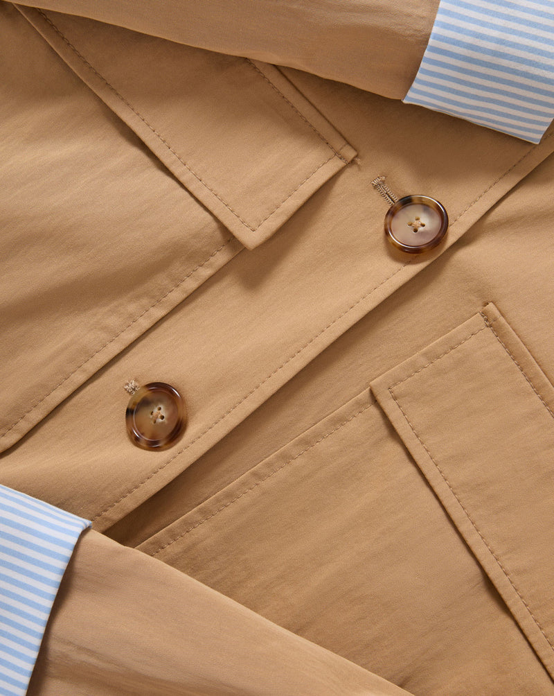 Veronica Beard Gala Cropped Utility Jacket - Khaki